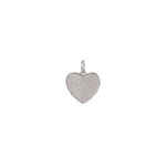 Pavé Heart Charm Rhodium Plated, Cubic Zirconia