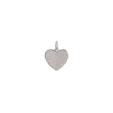 Pavé Heart Charm Rhodium Plated, Cubic Zirconia