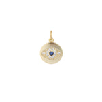 Evil Eye Pavé Round Charm 18k Gold Plated, Cubic Zirconia