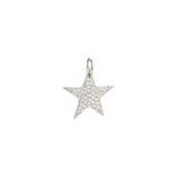 Pavé Star Charm Rhodium Plated, Cubic Zirconia