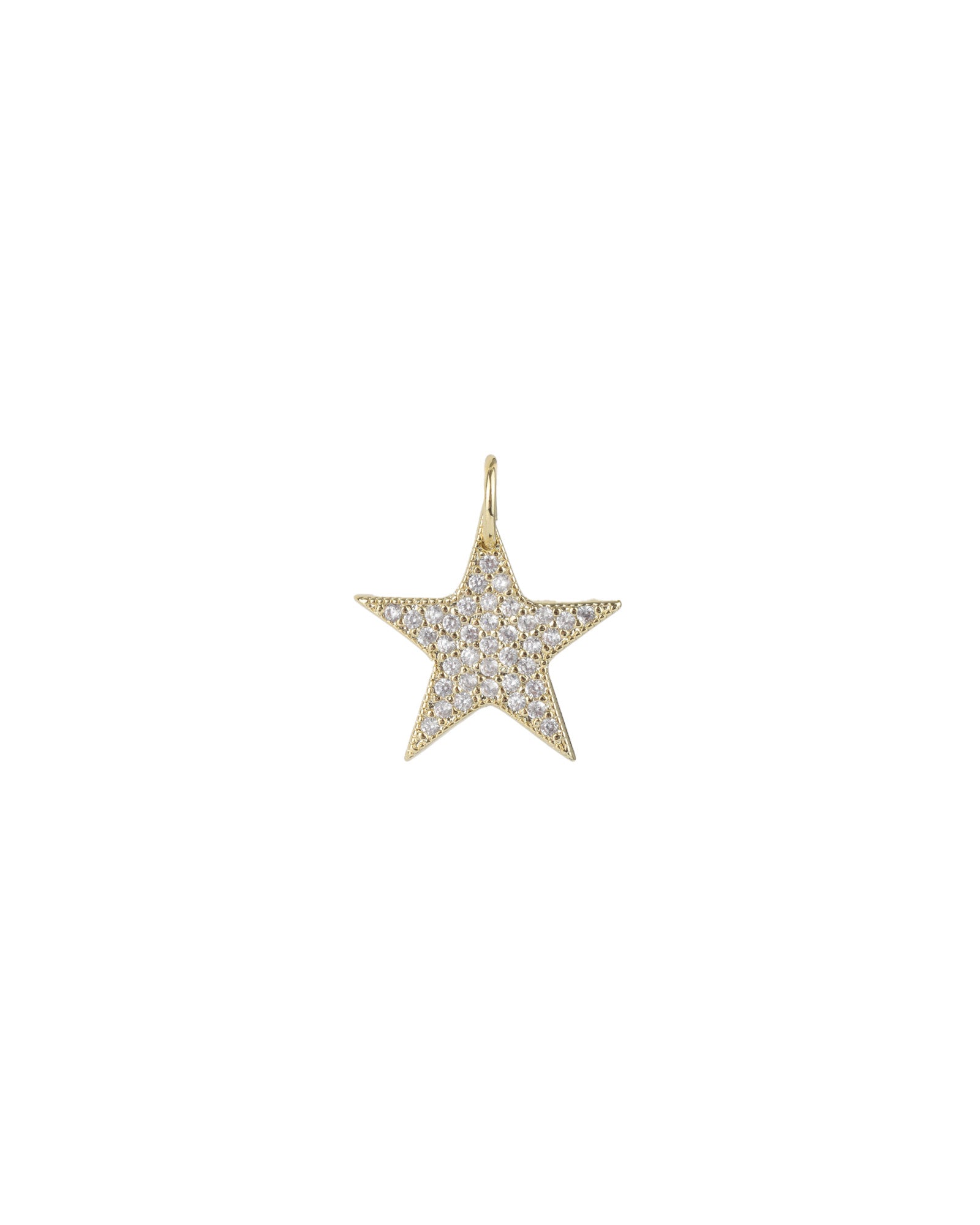 Pavé Star Charm 18k Gold Plated, Cubic Zirconia