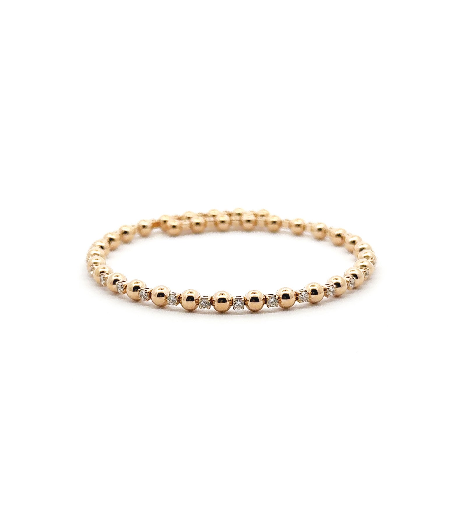 Alternating CZ Ball Coil Cuff 18k Gold Plated, Cubic Zirconia