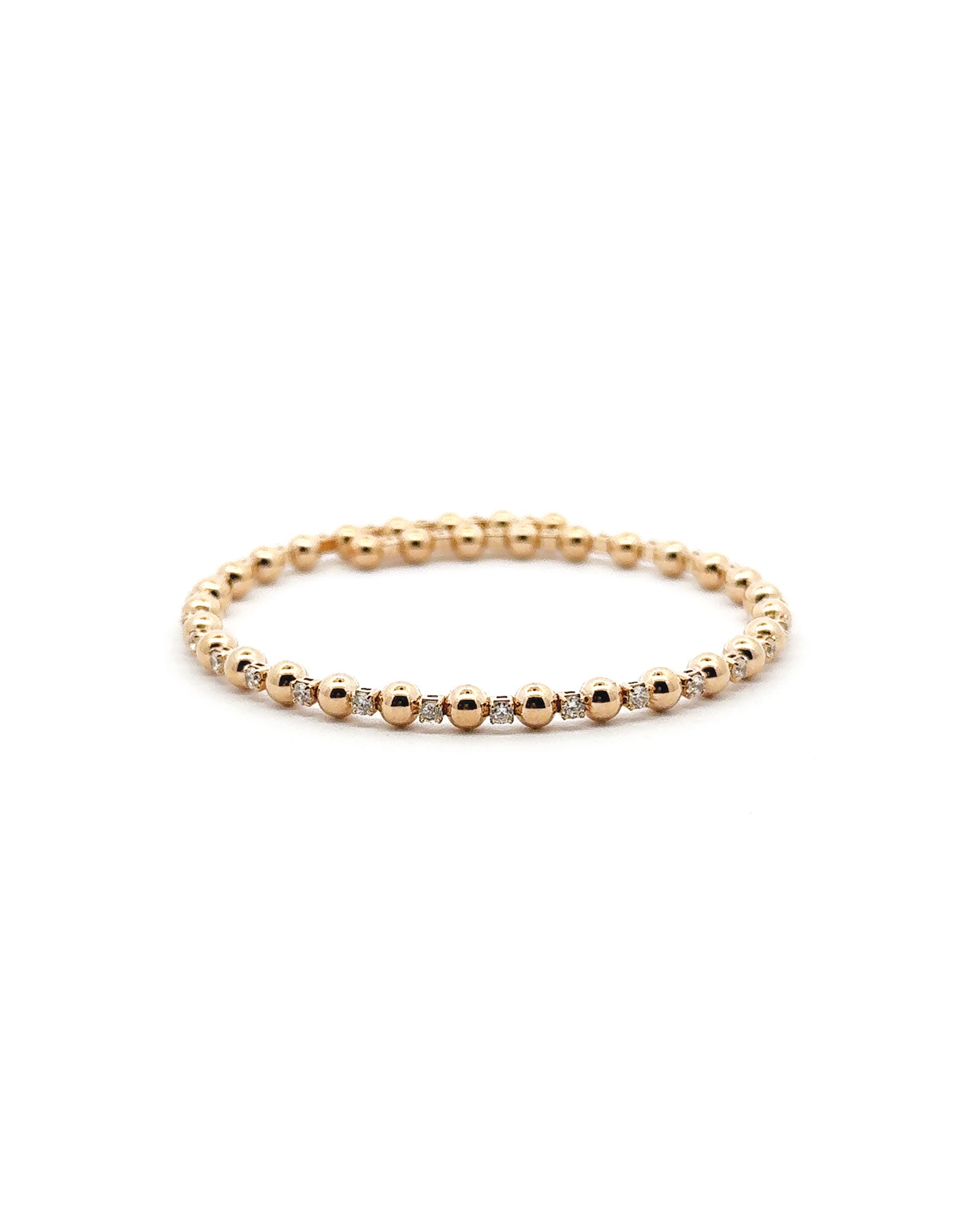 Alternating CZ Ball Coil Cuff 18k Gold Plated, Cubic Zirconia