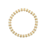 Pearl Spacer Elastic Bracelet 18k Gold Plated, White Pearl