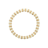 Pearl Spacer Elastic Bracelet 18k Gold Plated, White Pearl