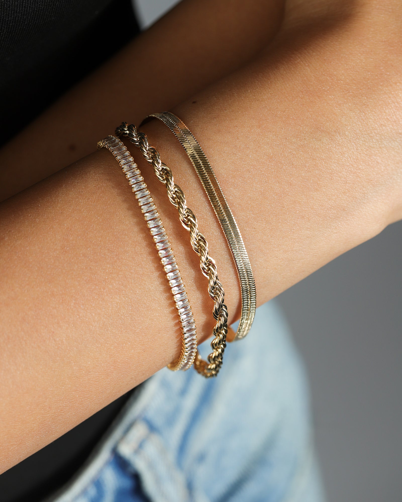 Herringbone Bracelet 18k Gold Plated