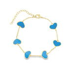 Baseline-Enamel Heart Station Bracelet-Bracelets-18k Gold Plated, Blue Enamel-Blue Ruby Jewellery-Vancouver Canada