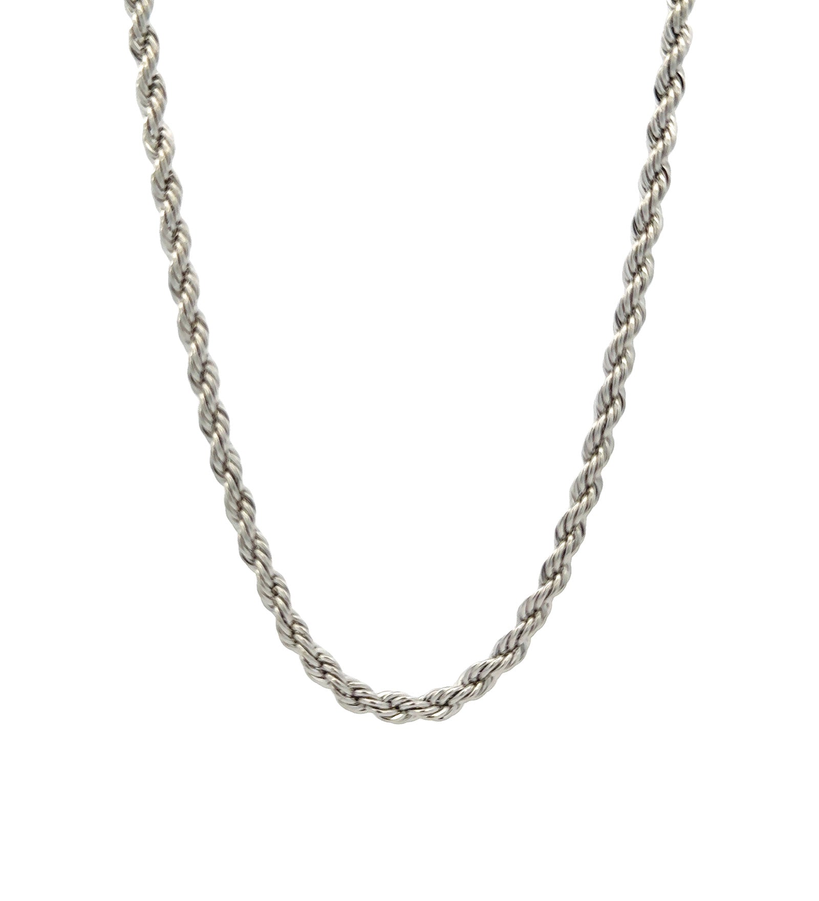 Rope Chain | 4mm Rhodium Plated / 18"