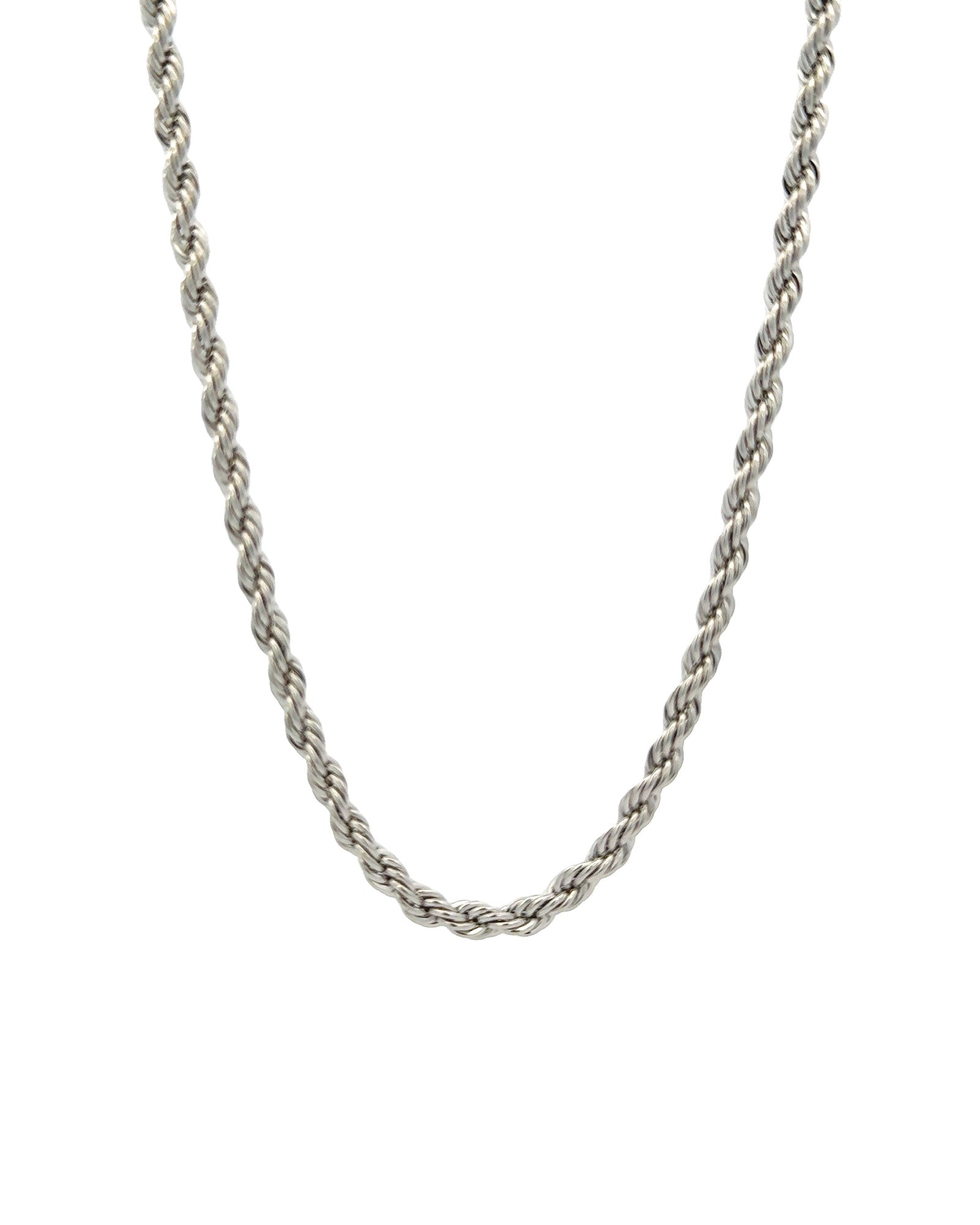 Rope Chain | 4mm Rhodium Plated / 18"