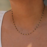 Charm Society-Enamel Chain Necklace-Necklaces-14k Gold Filled, Black Enamel-Blue Ruby Jewellery-Vancouver Canada