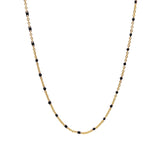 Enamel Chain Necklace 14k Gold Filled, Black Enamel