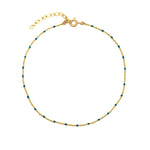 Enamel Chain Anklet Gold Plated, Navy Enamel