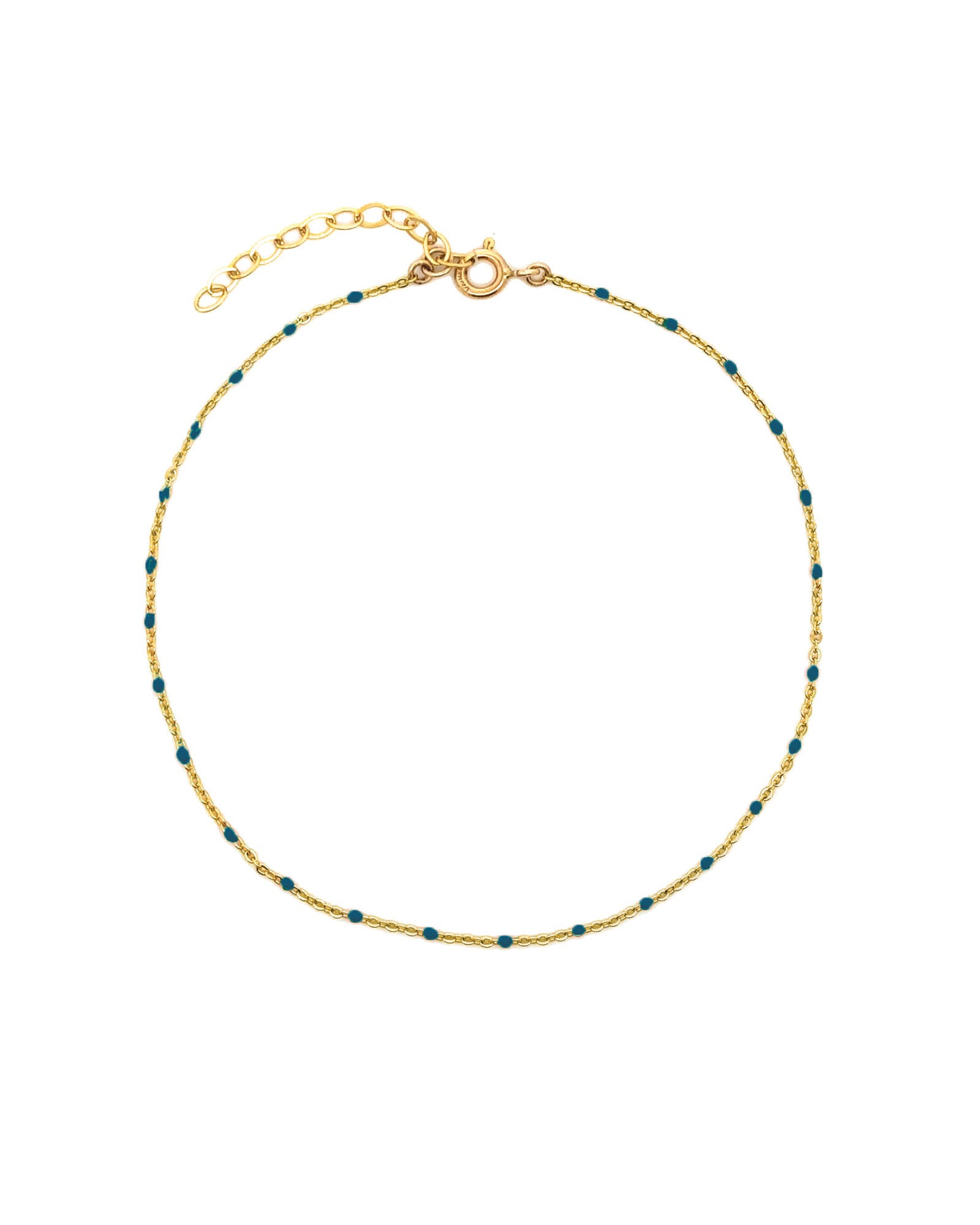 Enamel Chain Anklet Gold Plated, Navy Enamel