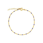 Charm Society-Enamel Chain Bracelet-Bracelets-Gold Plated, Navy Enamel-Blue Ruby Jewellery-Vancouver Canada