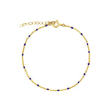 Charm Society-Enamel Chain Bracelet-Bracelets-Gold Plated, Navy Enamel-Blue Ruby Jewellery-Vancouver Canada