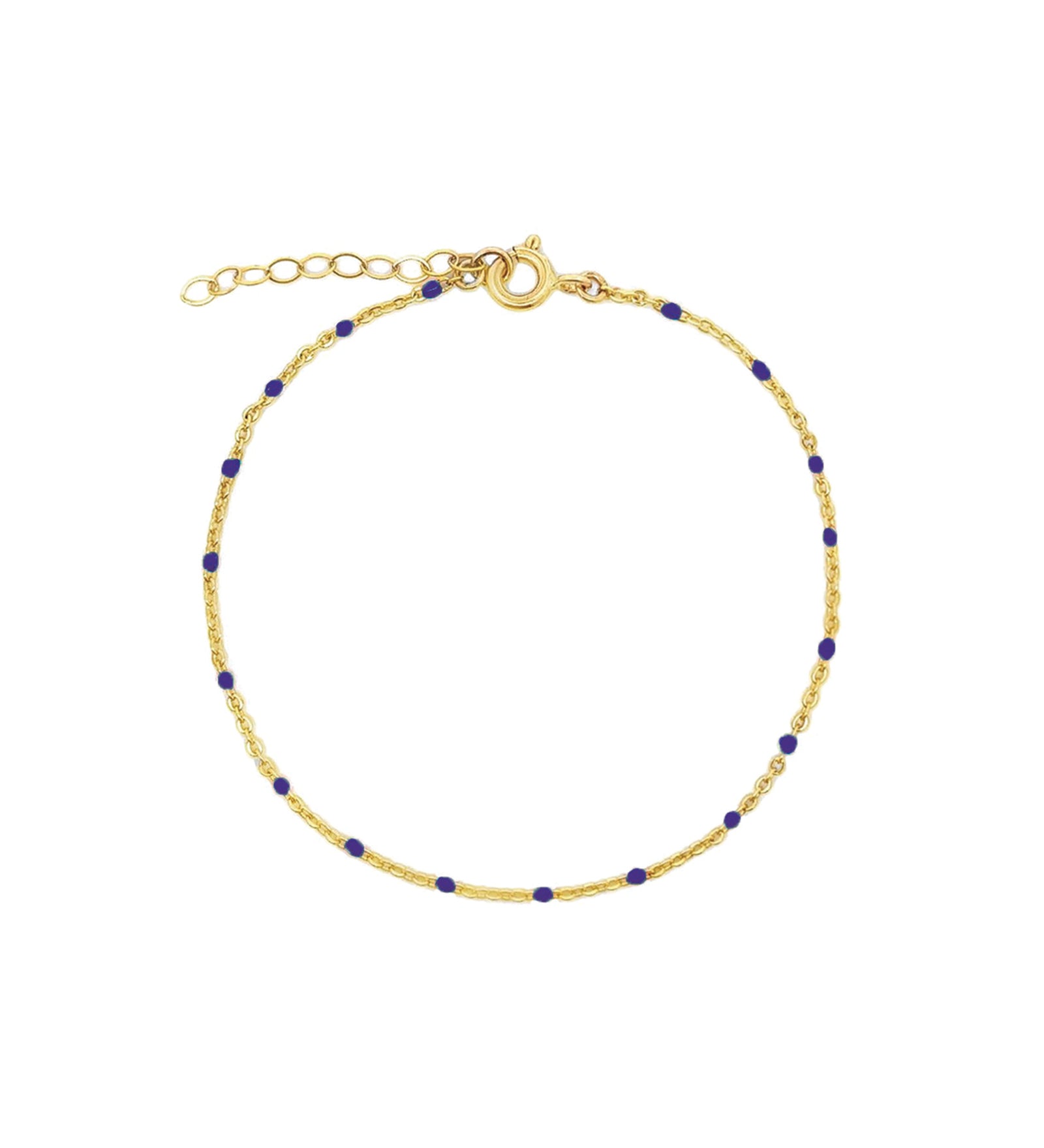 Charm Society-Enamel Chain Bracelet-Bracelets-Gold Plated, Navy Enamel-Blue Ruby Jewellery-Vancouver Canada