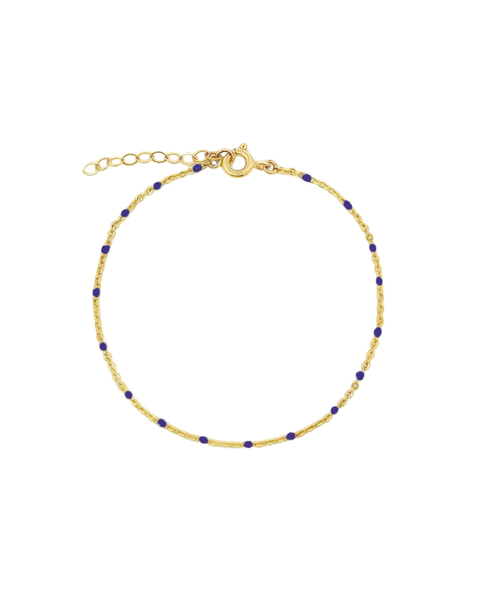 Charm Society-Enamel Chain Bracelet-Bracelets-Gold Plated, Navy Enamel-Blue Ruby Jewellery-Vancouver Canada