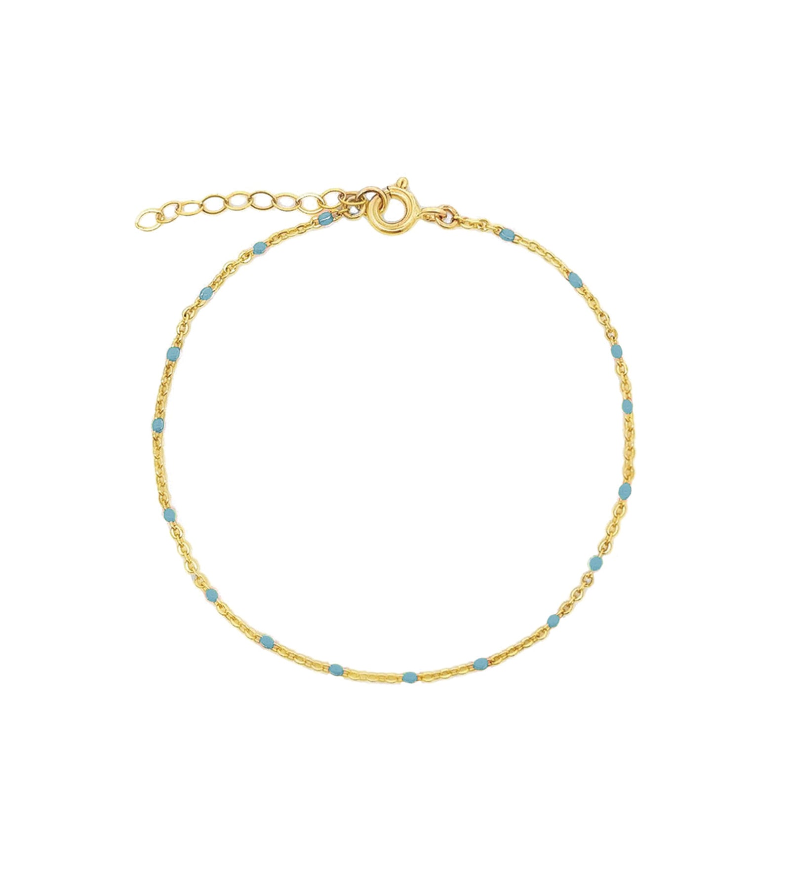 Charm Society-Enamel Chain Bracelet-Bracelets-Gold Plated, Blue Enamel-Blue Ruby Jewellery-Vancouver Canada