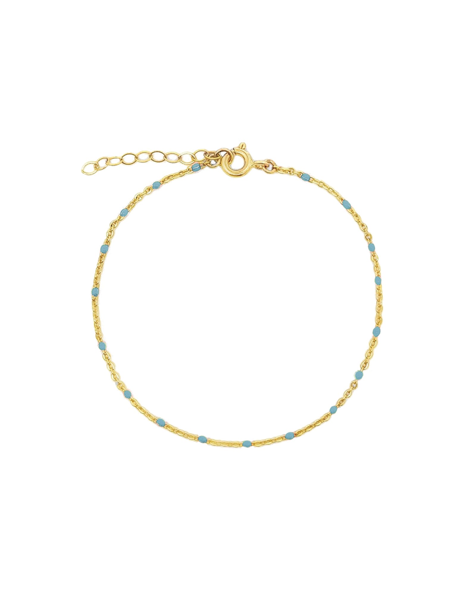 Charm Society-Enamel Chain Bracelet-Bracelets-Gold Plated, Blue Enamel-Blue Ruby Jewellery-Vancouver Canada