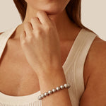 Unity Bracelet Sterling Silver, Grey Pearl