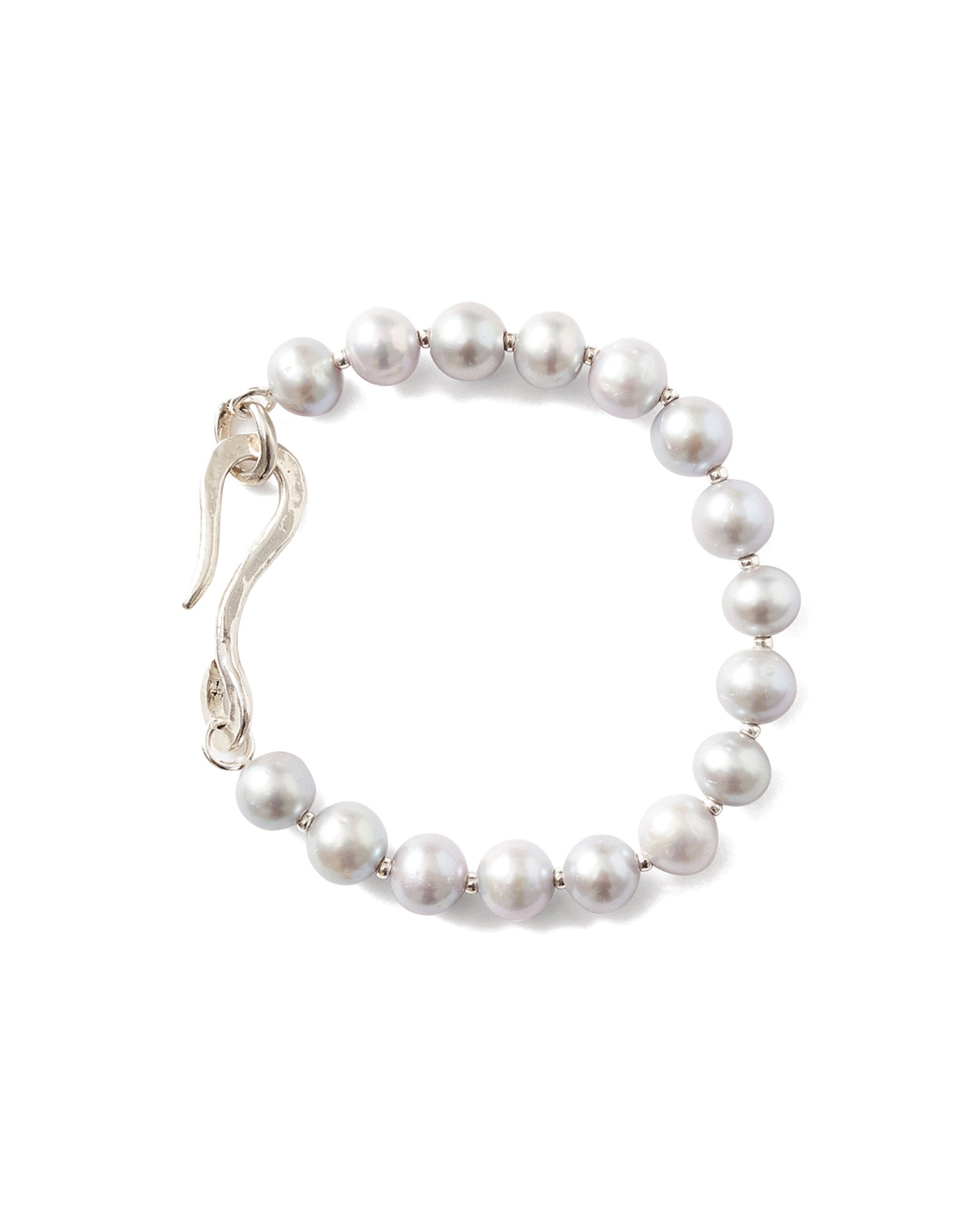 Unity Bracelet Sterling Silver, Grey Pearl