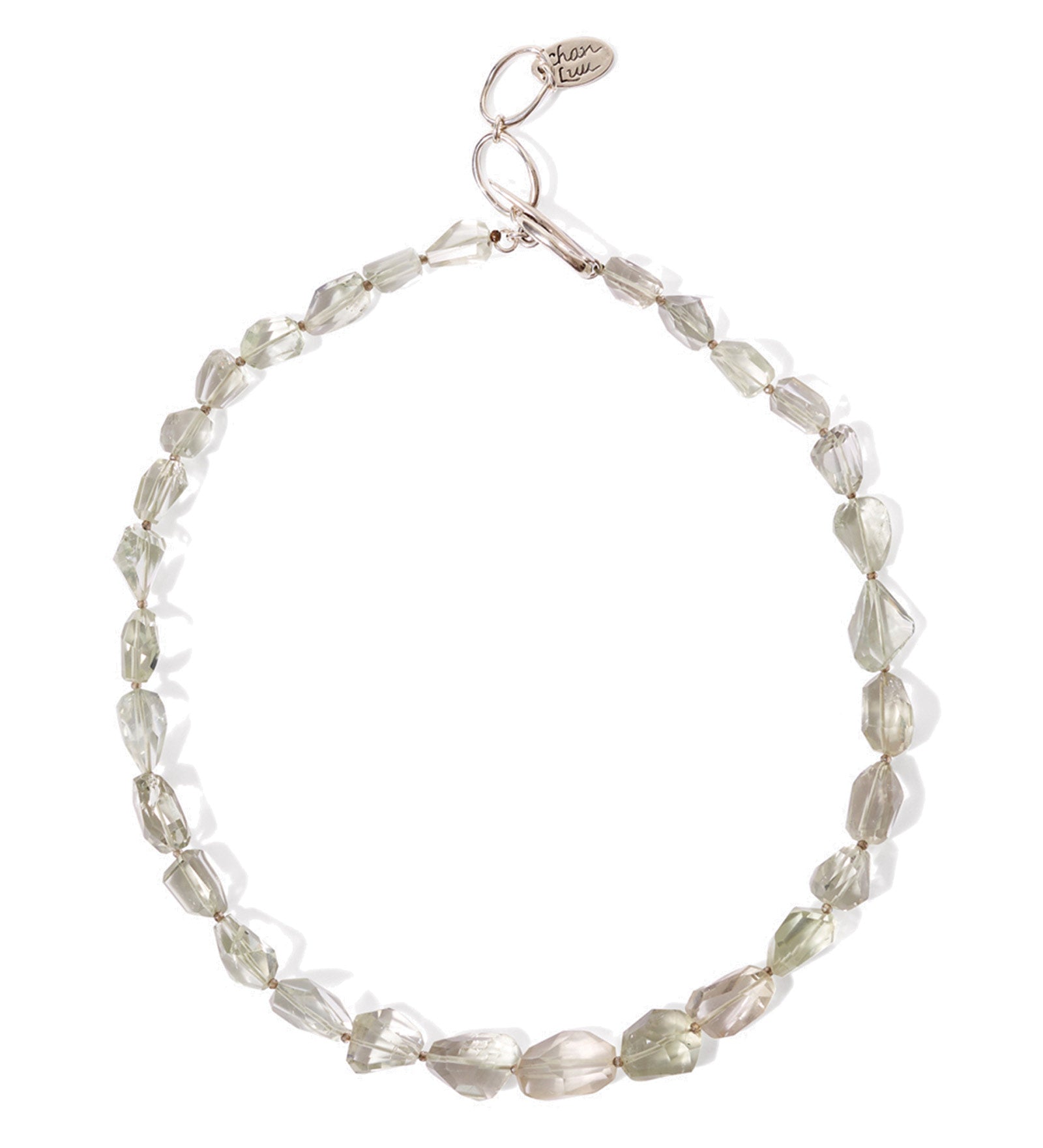 Gradual Stone Necklace Sterling Silver, Green Amethyst