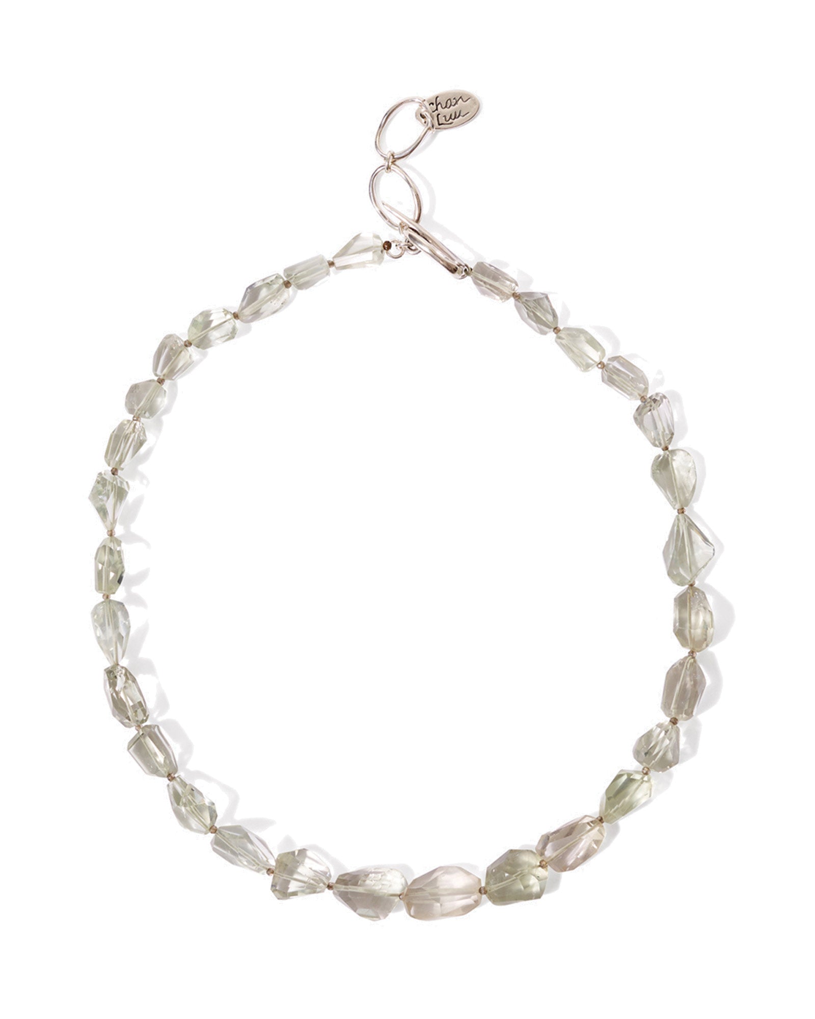 Gradual Stone Necklace Sterling Silver, Green Amethyst