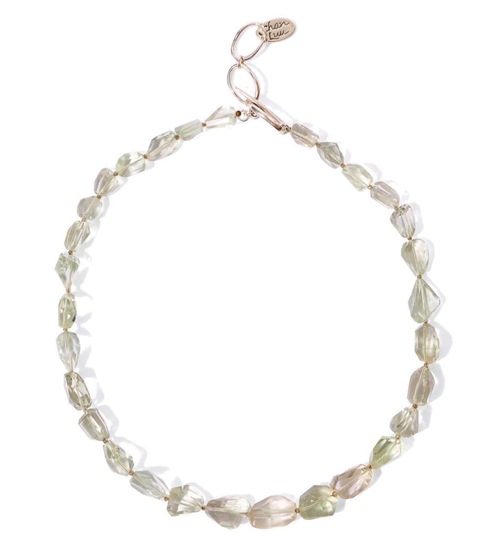 Chan Luu-Gradual Stone Necklace-Necklaces-Sterling Silver, Green Amethyst-Blue Ruby Jewellery-Vancouver Canada