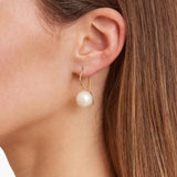 Chan Luu-Baroque Pearl Hooks-Earrings-18k Gold Vermeil, White Pearl-Blue Ruby Jewellery-Vancouver Canada