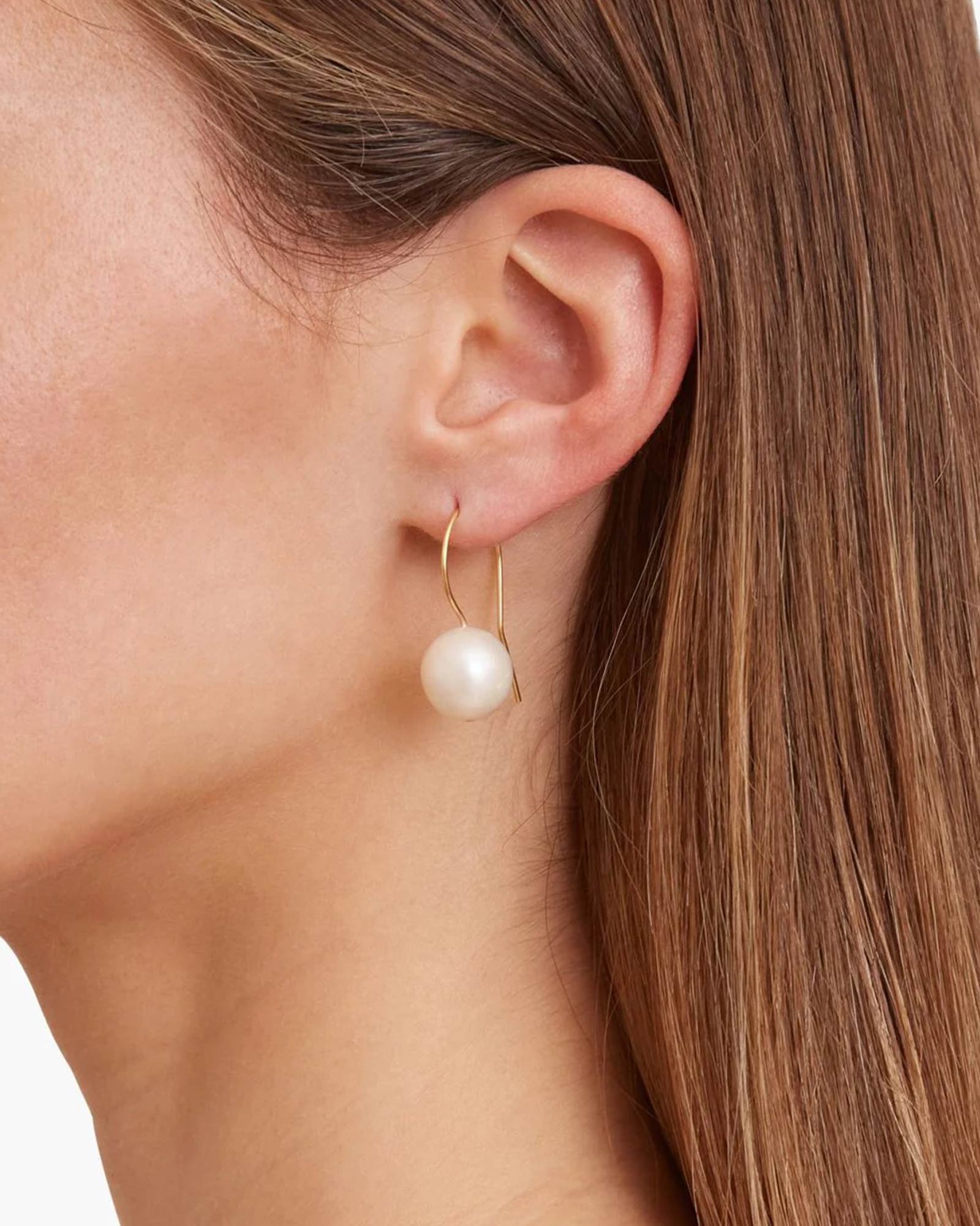 Chan Luu-Baroque Pearl Hooks-Earrings-18k Gold Vermeil, White Pearl-Blue Ruby Jewellery-Vancouver Canada