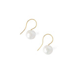 Chan Luu-Baroque Pearl Hooks-Earrings-18k Gold Vermeil, White Pearl-Blue Ruby Jewellery-Vancouver Canada