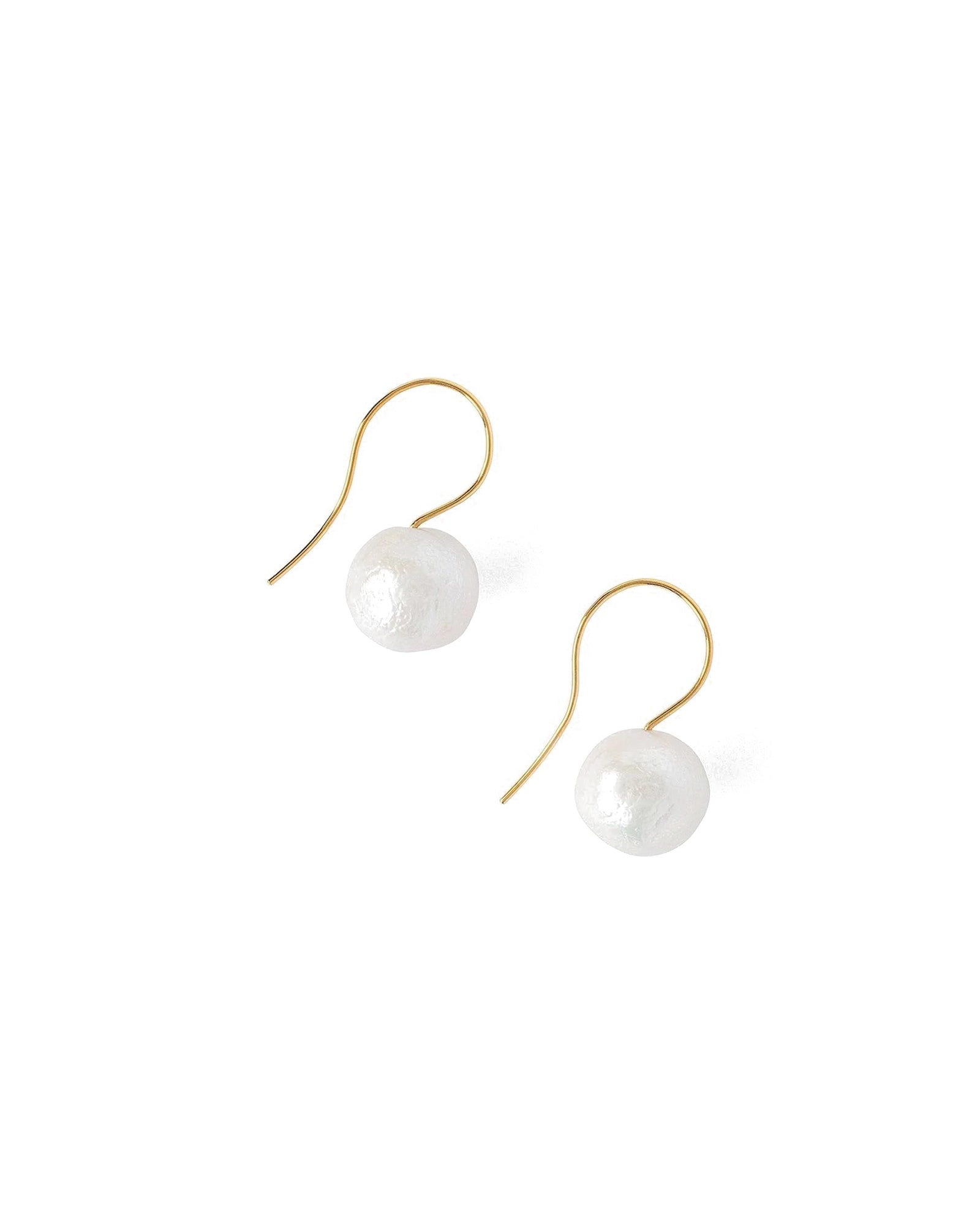 Chan Luu-Baroque Pearl Hooks-Earrings-18k Gold Vermeil, White Pearl-Blue Ruby Jewellery-Vancouver Canada