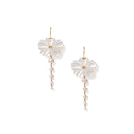 Magnolia Drop Earrings 18k Gold Vermeil, Mother of Pearl