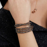 Chan Luu-Denali Wrap Bracelet-Bracelets-18k Gold Vermeil, Labradorite-Blue Ruby Jewellery-Vancouver Canada