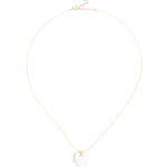 Chan Luu-Crystal Heart Pearl Necklace-Necklaces-18k Gold Vermeil, Crystal-Blue Ruby Jewellery-Vancouver Canada