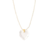 Chan Luu-Crystal Heart Pearl Necklace-Necklaces-18k Gold Vermeil, Crystal-Blue Ruby Jewellery-Vancouver Canada