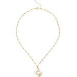 Snake Pearl Coin Diamond Necklace 18k Gold Vermeil, White Pearl