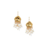 Medusa Earrings 18k Gold Vermeil, White Pearl