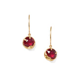 July Birthstone Earrings 18k Gold Vermeil, Ruby Crystal