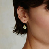 August Birthstone Earrings 18k Gold Vermeil, Peridot Crystal