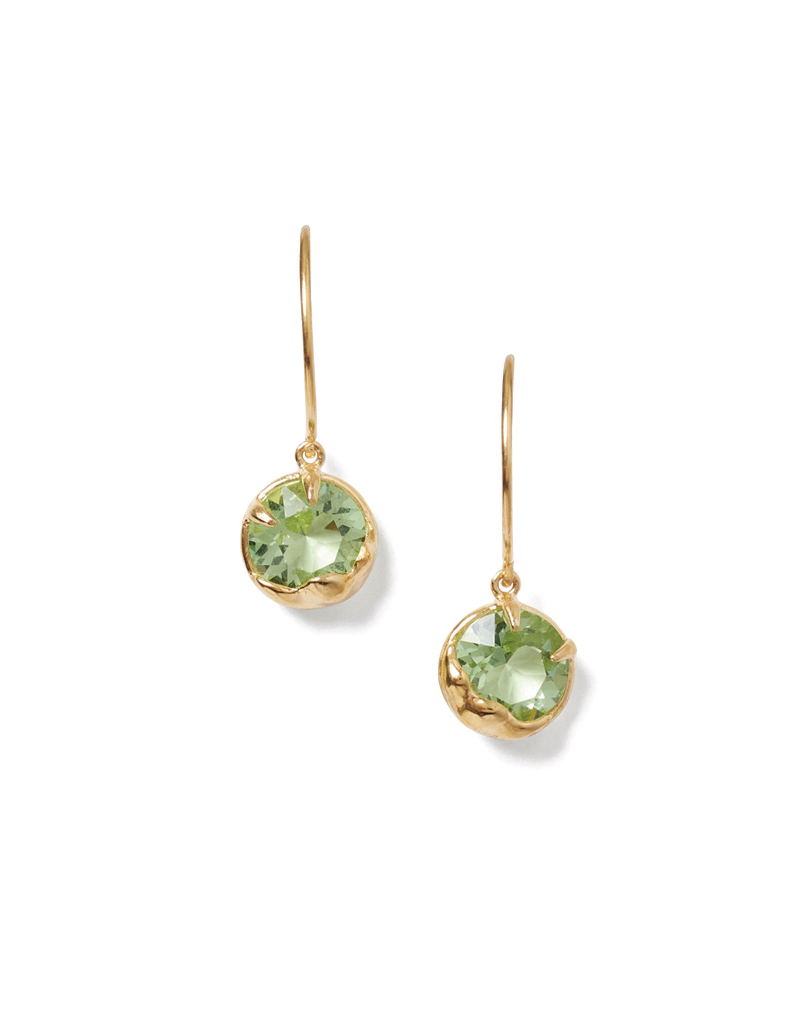 August Birthstone Earrings 18k Gold Vermeil, Peridot Crystal