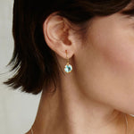 December Birthstone Earrings 18k Gold Vermeil, Light Turquoise Crystal