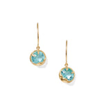 December Birthstone Earrings 18k Gold Vermeil, Light Turquoise Crystal