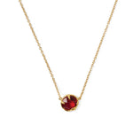 Chan Luu-January Birthstone Necklace-Necklaces-18k Gold Vermeil, Garnet Crystal-Blue Ruby Jewellery-Vancouver Canada