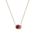 July Birthstone Necklace 18k Gold Vermeil, Ruby Crystal