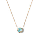 December Birthstone Necklace 18k Gold Vermeil, Light Turquoise Crystal