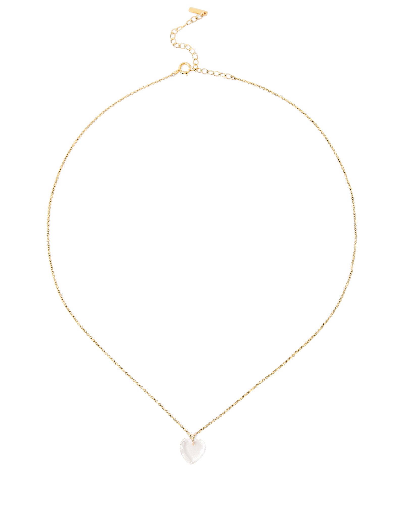 Crystal Heart Chain Necklace 18k Gold Vermeil, Crystal