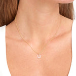 Crystal Heart Chain Necklace 18k Gold Vermeil, Crystal