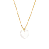 Crystal Heart Chain Necklace 18k Gold Vermeil, Crystal