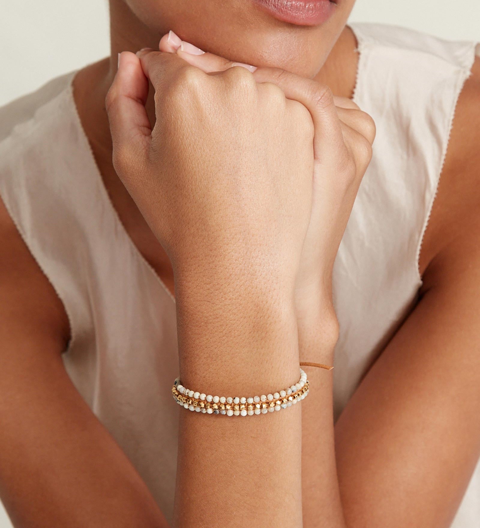 Koa Cuff Wrap Bracelet 18k Gold Vermeil, White Pearl